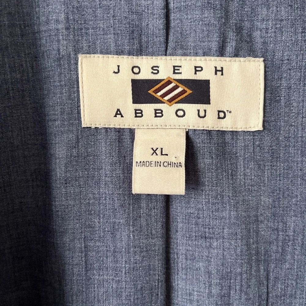 Joseph Abboud Men's Blue Plaid Linen Sport Coat Blazer Jacket XL Two Button